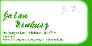 jolan minkusz business card